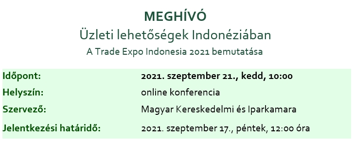 Webinar - Business Opportunities in Indonesia - Trade Expo 2021